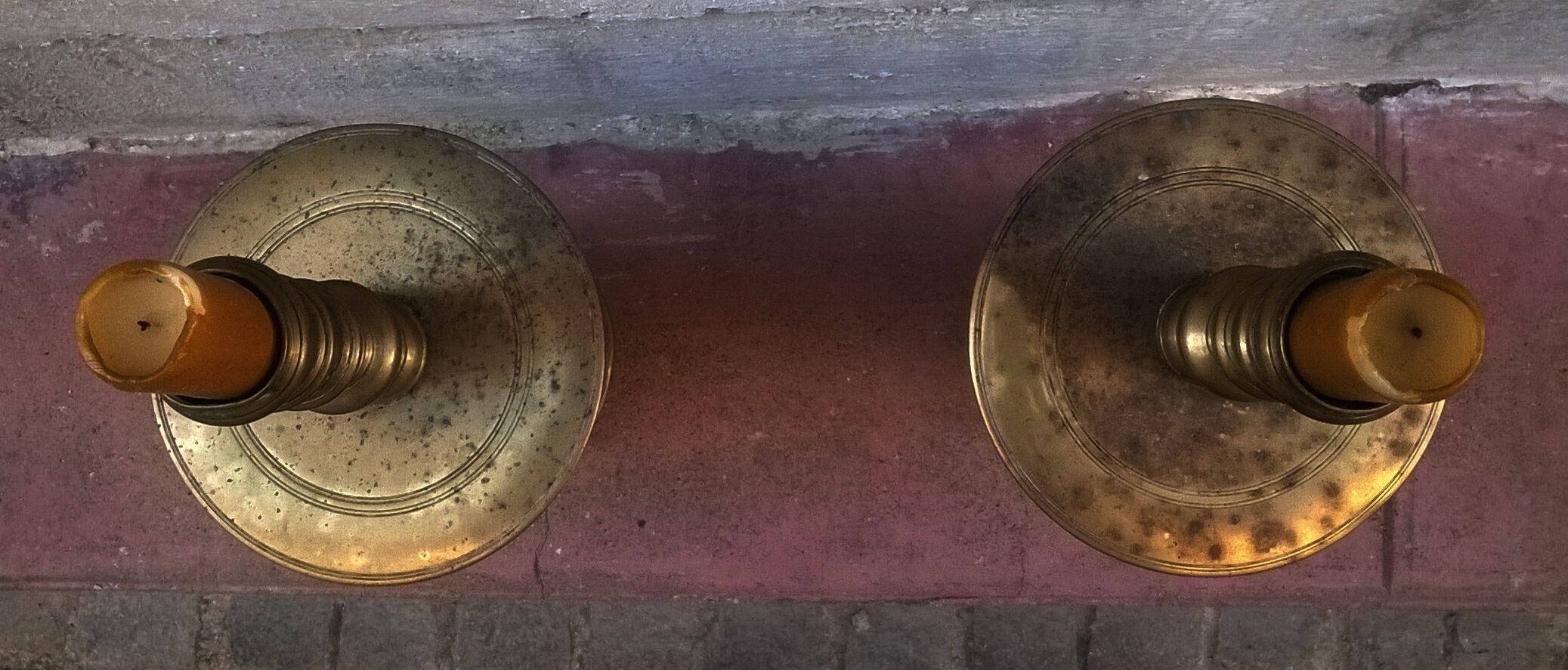 Pair of bronze candlesticks