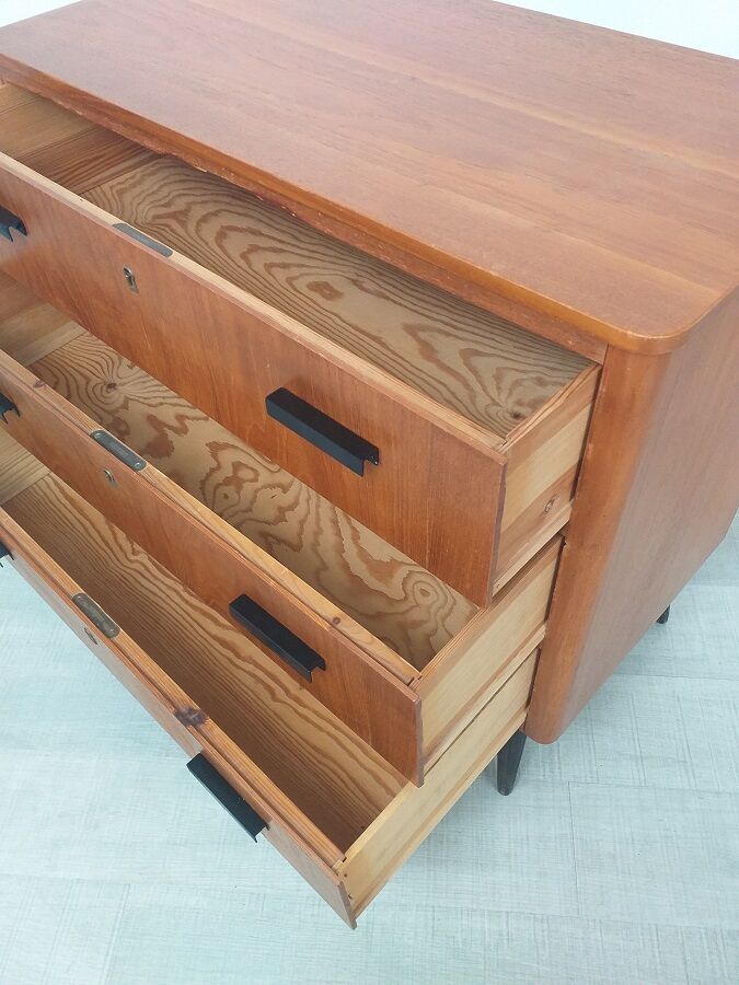 Commode scandinave années 60 teck vintage pieds compas