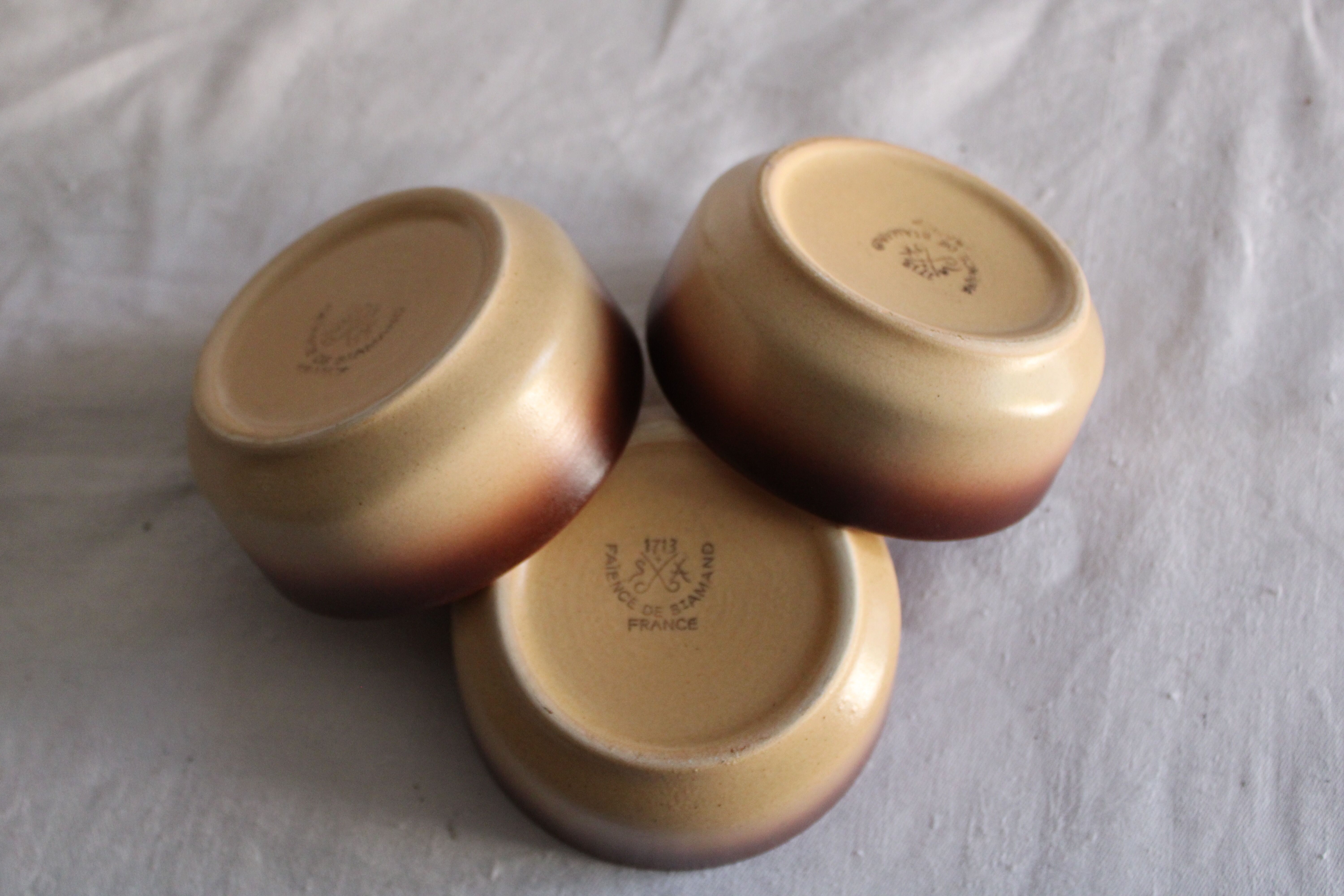 Set of earthenware ramekins from St Amand France