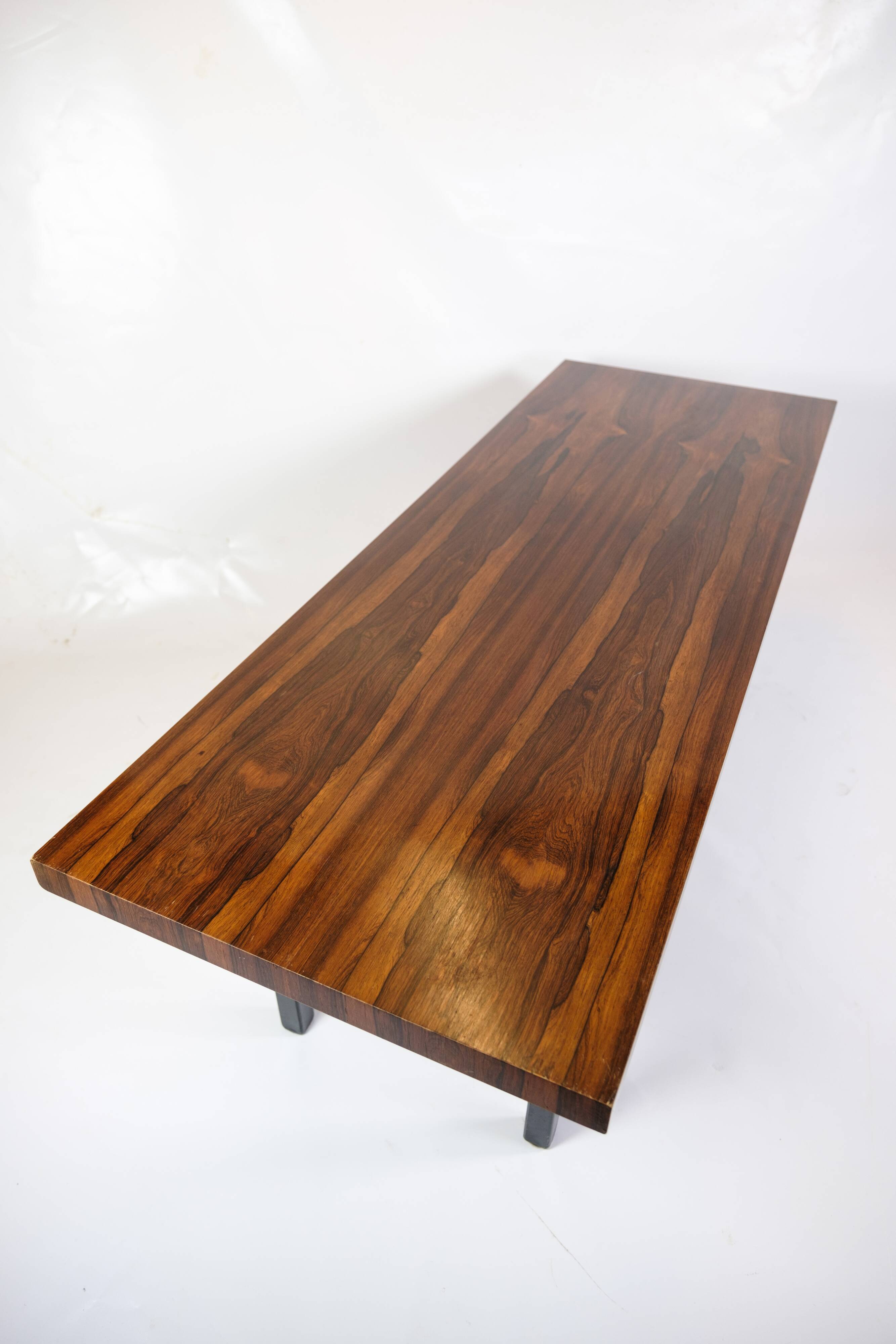Coffee Table Made In Rosewood With Metal Frame From 1960s