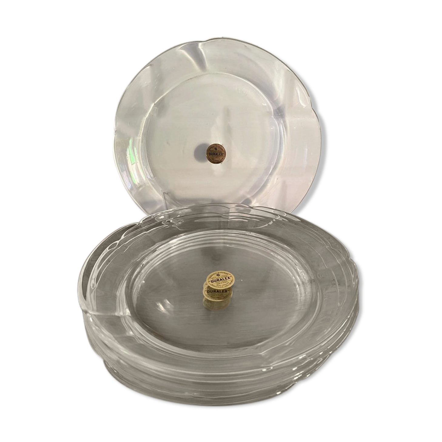 6 new Duralex transparent flat plates