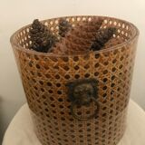 Lucite and brass magazine rack