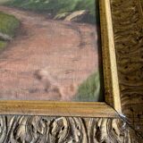 HST painting "Countryside landscape" for 19th/20th century restoration + frame