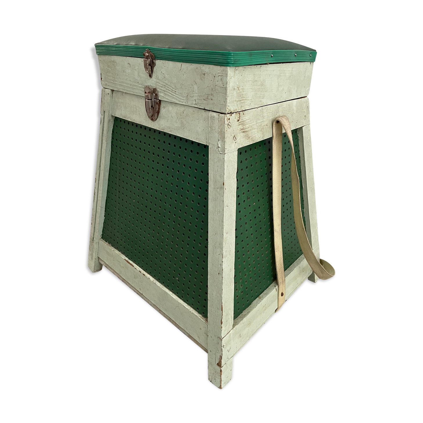 Vintage fishing chest stool