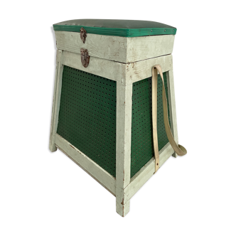 Vintage fishing chest stool