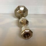 Faceted brass candle holder