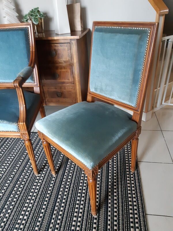 armchair and 2 louis XVI style chairs (beautiful XXèm execution)