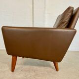 Vintage retro Danish mid-century G. Thams club chair in brown leather 60s