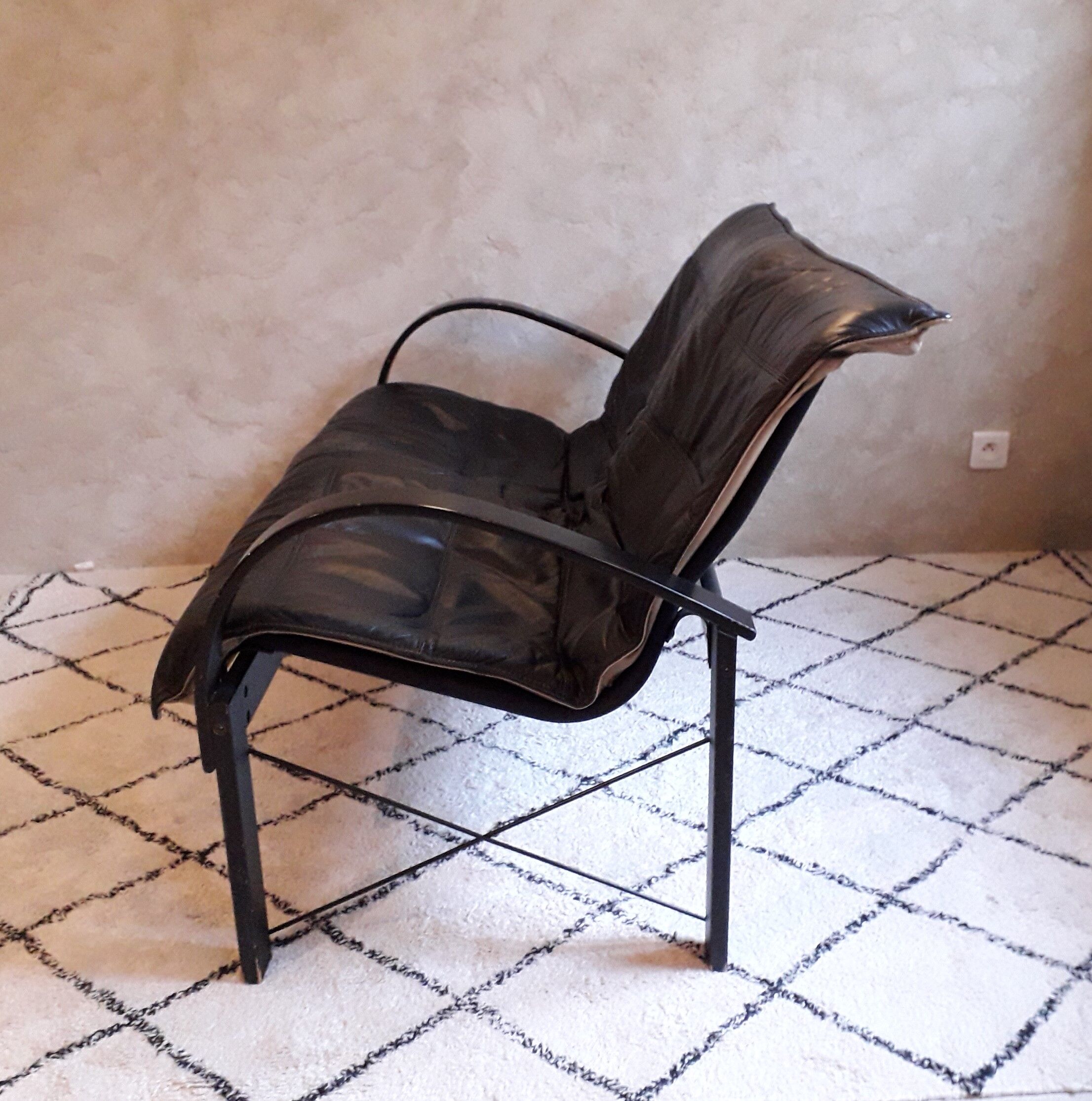 Ikea leather sofa design Tord Bjorklund 80s