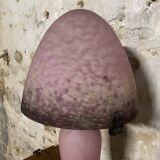 Mushroom lamp Le Verre Français in pink marbled glass