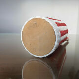 Bottle in red and white scoubidou 50-60s