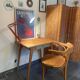 Modernized Vintage Desk – Light Wood & Sage Green