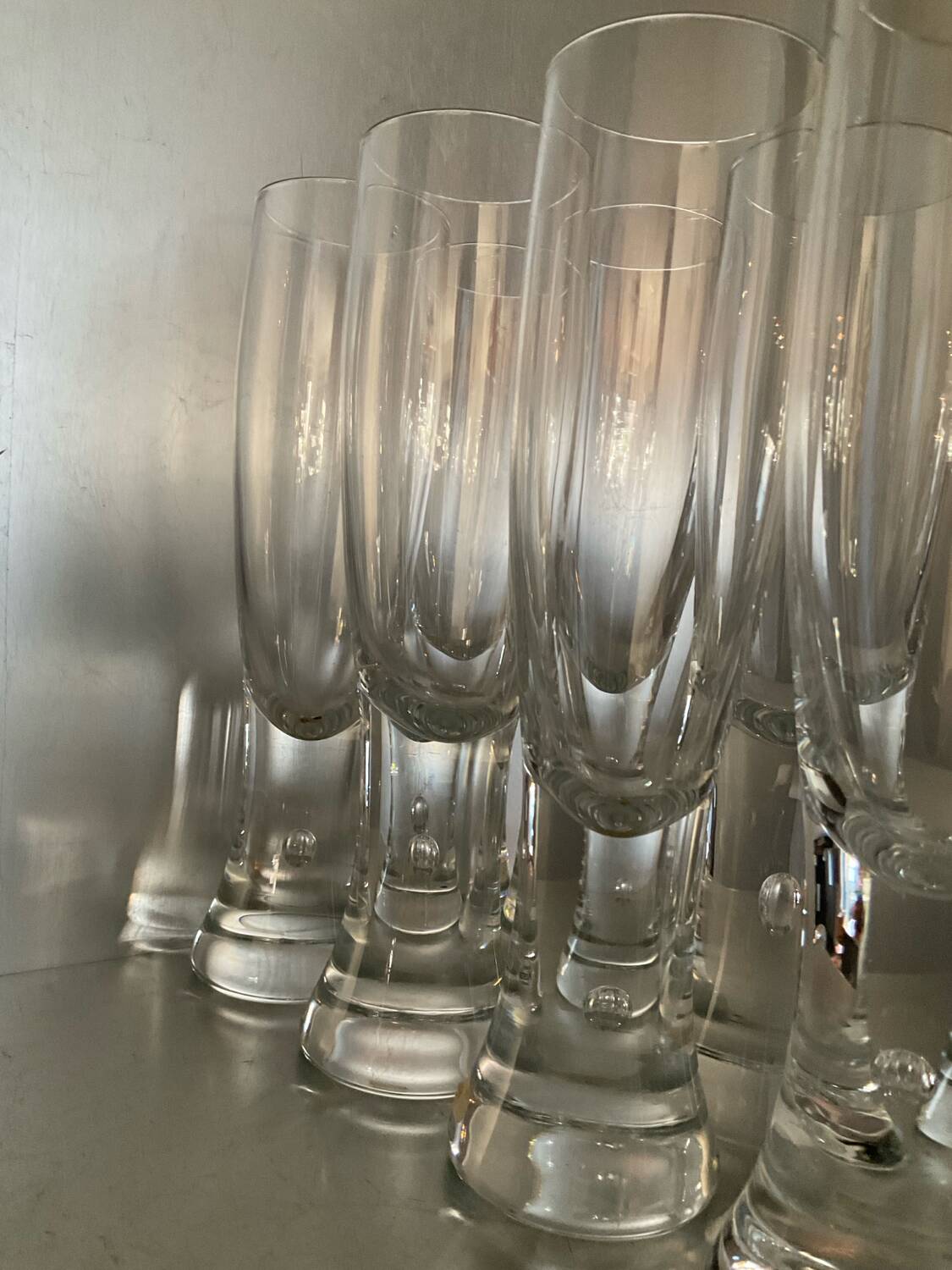 Set of 8 vintage Kosta Boda champagne flute glasses
