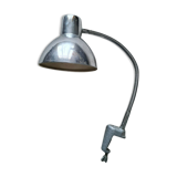 Lamp with vice attachment workshop desk flexible chrome metal
