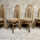 Series Set of 4 Baumann Eden Vintage chairs with fabric seat