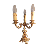 Chandeliers trois branches electrifiés en laiton