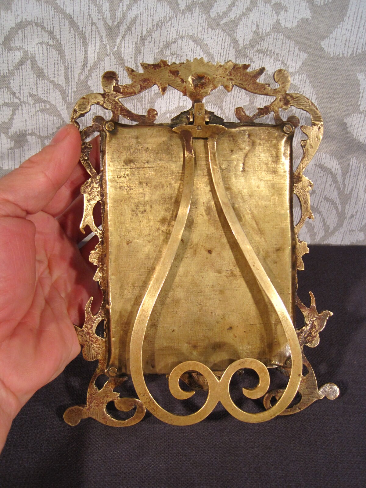 Mirror Psyche table of the XIX th in Gilded Bronze, LOUIS XV style, beveled ice cream