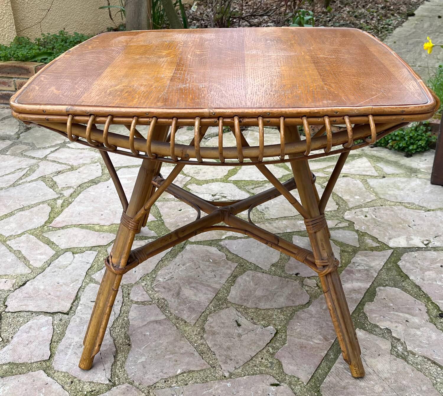 Vintage rattan coffee table