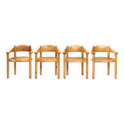Chaises de salle à manger en pin sculpté Rainer Daumiller pour la scierie Hirtshals, 1970