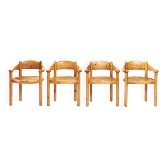 Rainer Daumiller pine carver dining room chairs for Hirtshals Sawmill, 1970