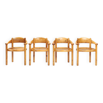 Chaises de salle à manger en pin sculpté Rainer Daumiller pour la scierie Hirtshals, 1970