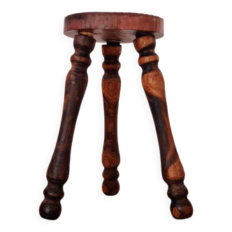 Tripod wooden stool - brutalist
