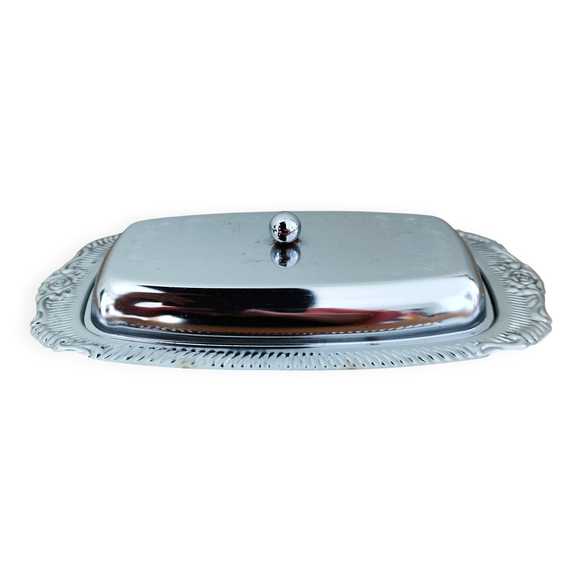 Vintage aluminium butter dish