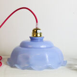 Blue glass pendant lamp, vintage