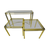 3 tables en laiton, 1980