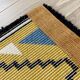 Vintage ocher yellow wool Smyrna carpet / rug