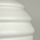 Scandinavian teak and opaline pendant light by Louis Kalff for Philips in 1968