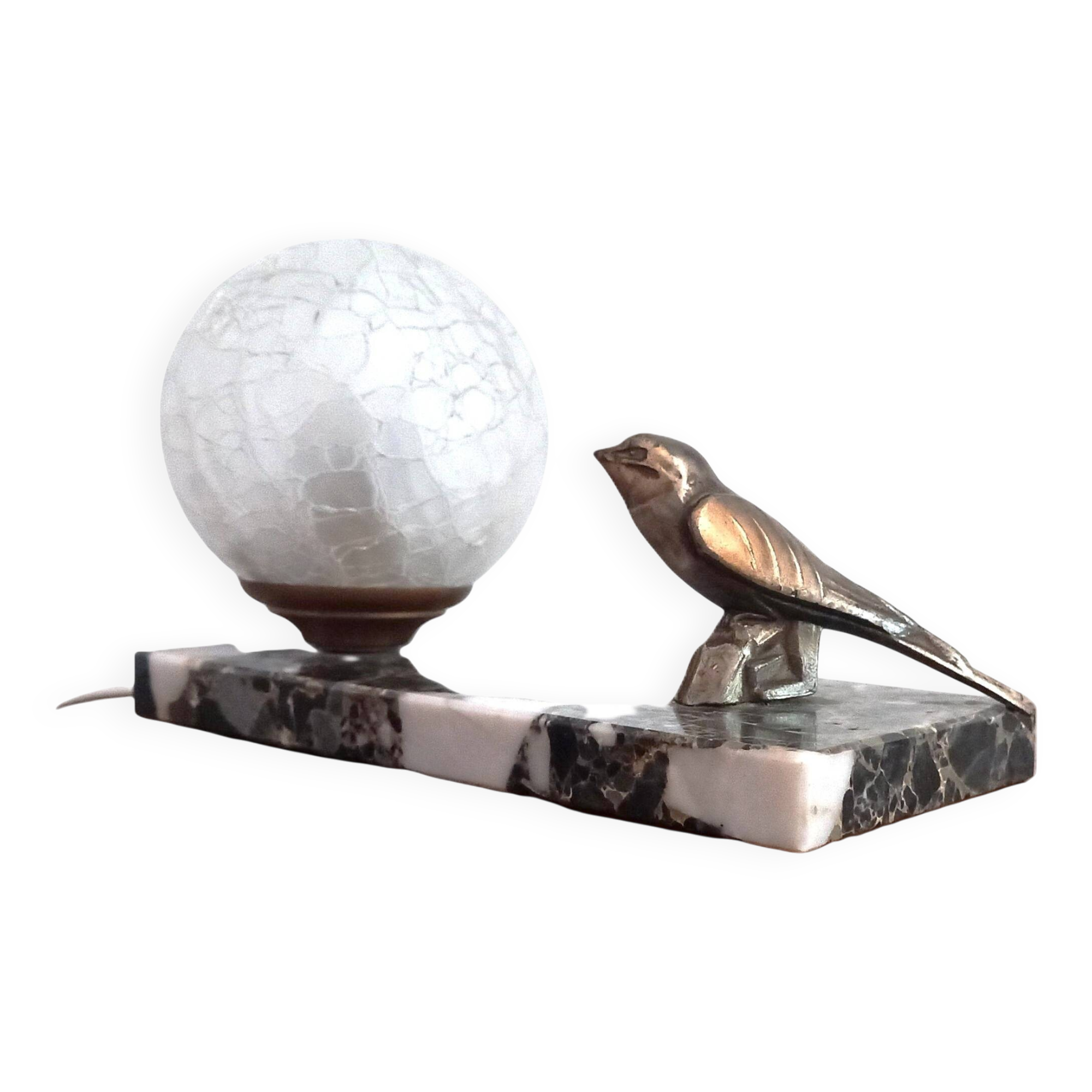 Art deco marble table lamp