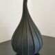 Murano glass vase "Drops" by Stellon Renzo signed Salviati matte black