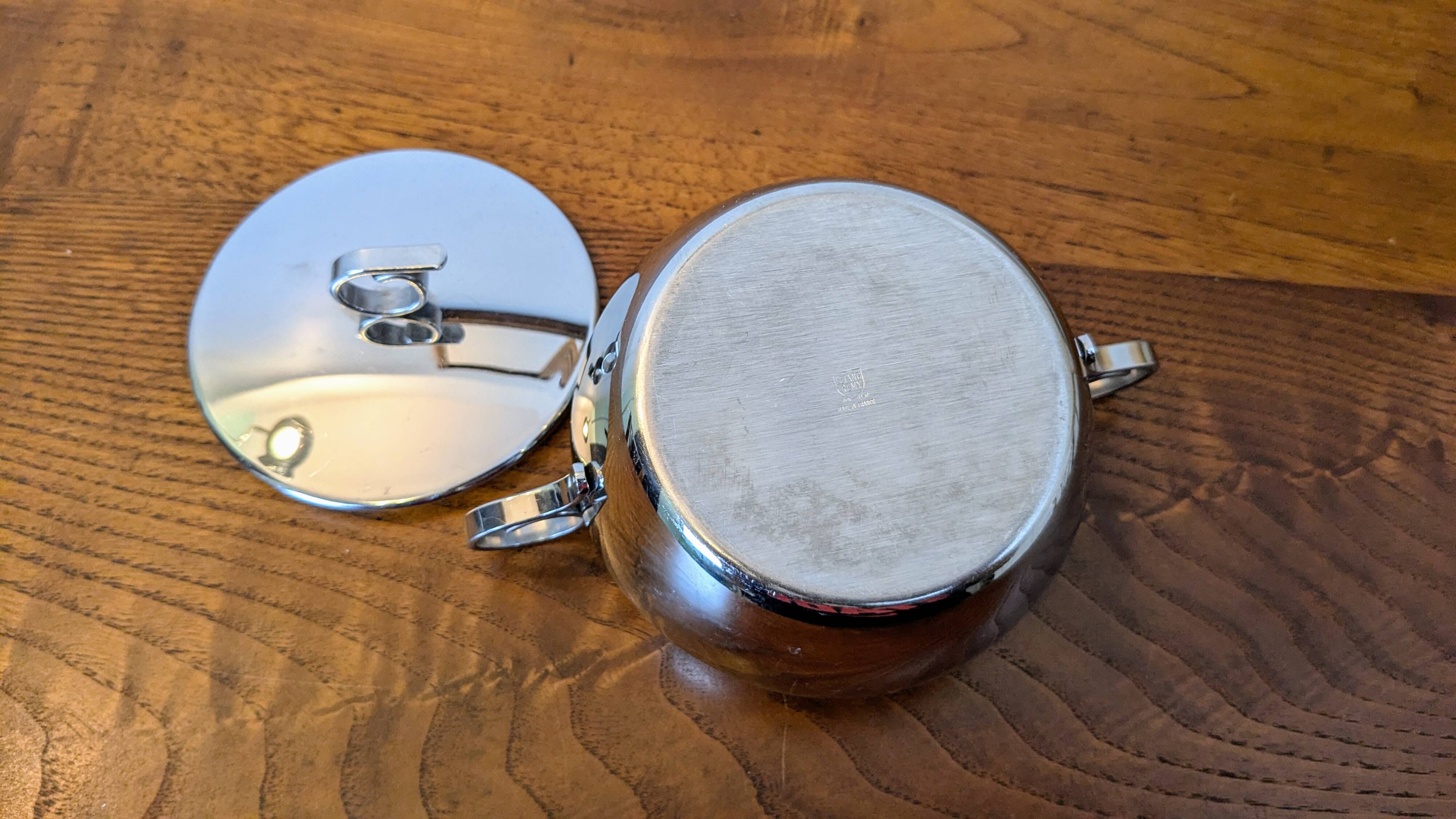 Antique stainless steel sugar bowl by Remy Letang