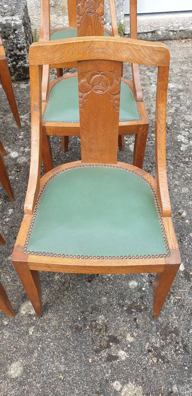 Suite de 6 chaises gondole Art Déco 1930