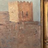 Old painting, orientalist landscape, signed marcel canet (1875- 1959)