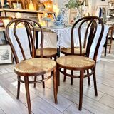 Wooden and cane bistro chairs