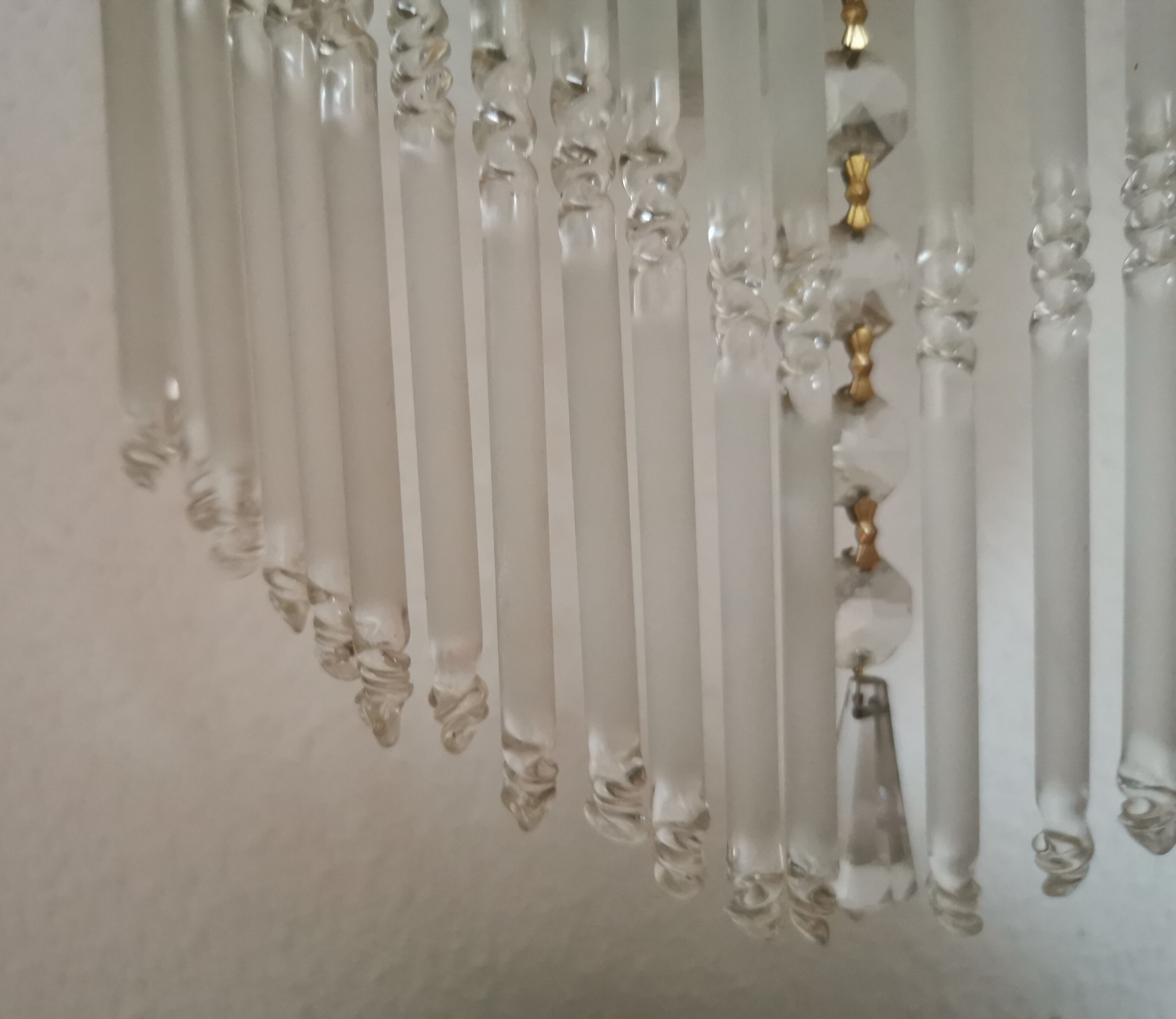 Vintage wall sconce gold metal and stamps