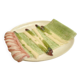 Mid-century asparagus dish, in Keller & Guérin barbotine earthenware.