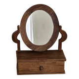 Miroir de coiffeuse pivotant en bois