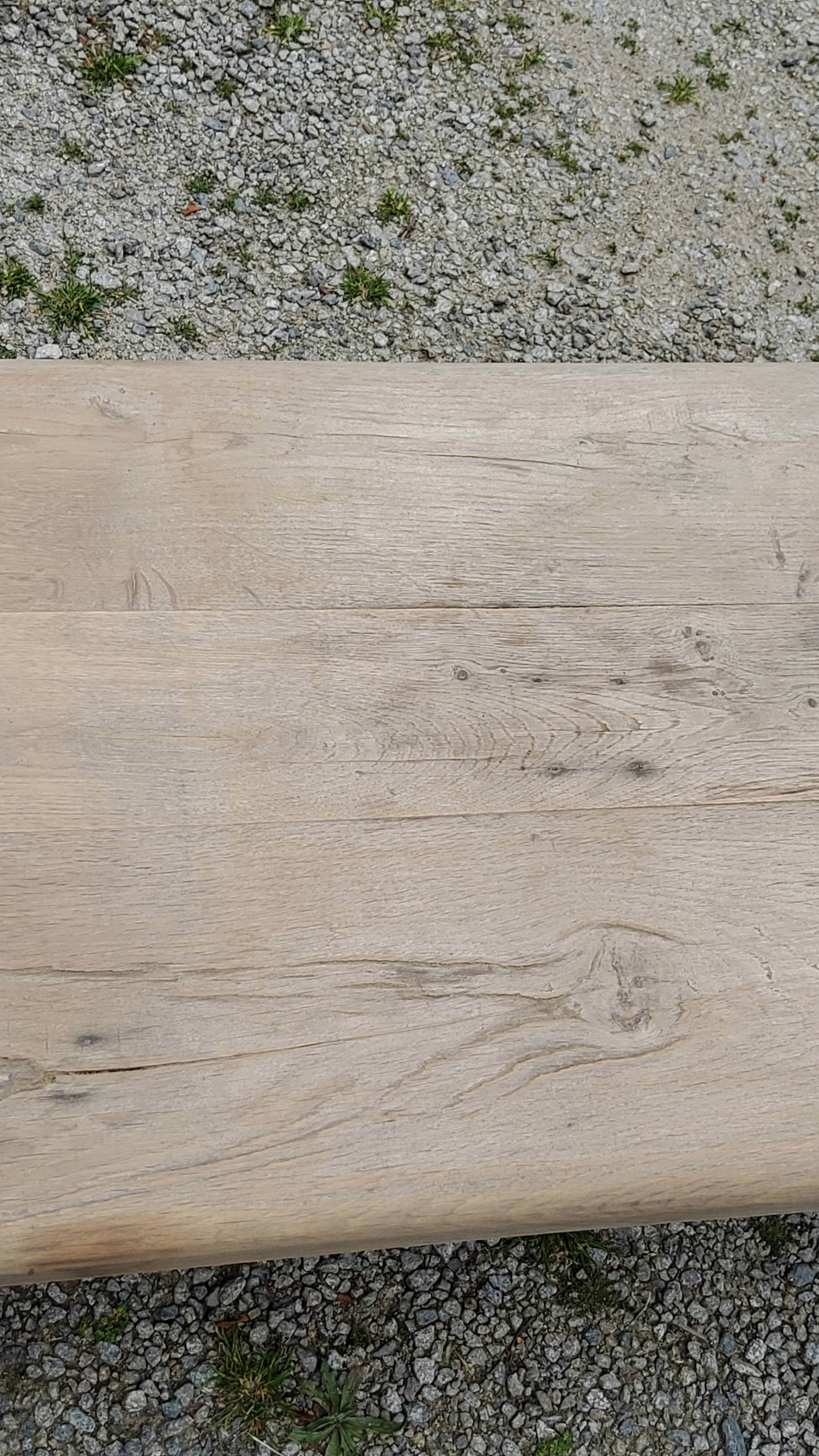 Old brutalist oak farmhouse coffee table