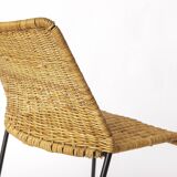 Chaise de pizzeria par Herbert Hirche pour Wilde + Spieth, Allemagne, 1957 – Rotin