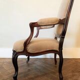 Fauteuil à la reine, style Louis XV, XIXème siècle