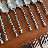 Stainless steel cutlery set with twisted handles – Design cutlery set