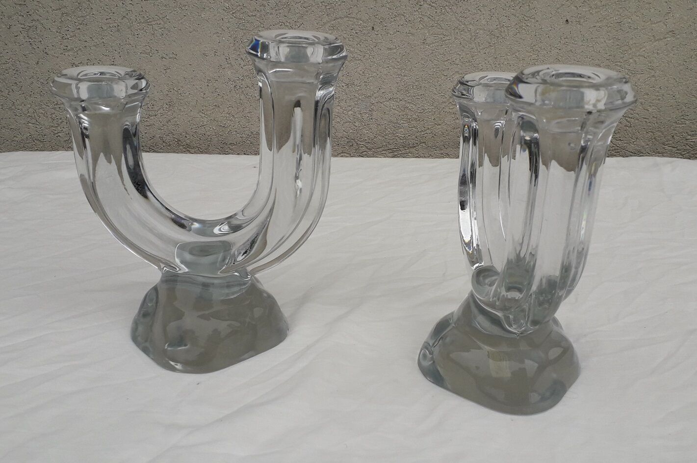 Paire de bougeoirs cristal