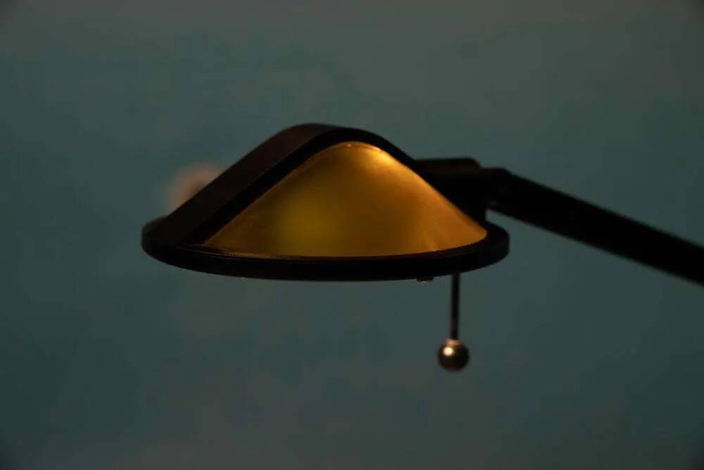 1980s Memphis desk lamp, space age vintage Ikea desk