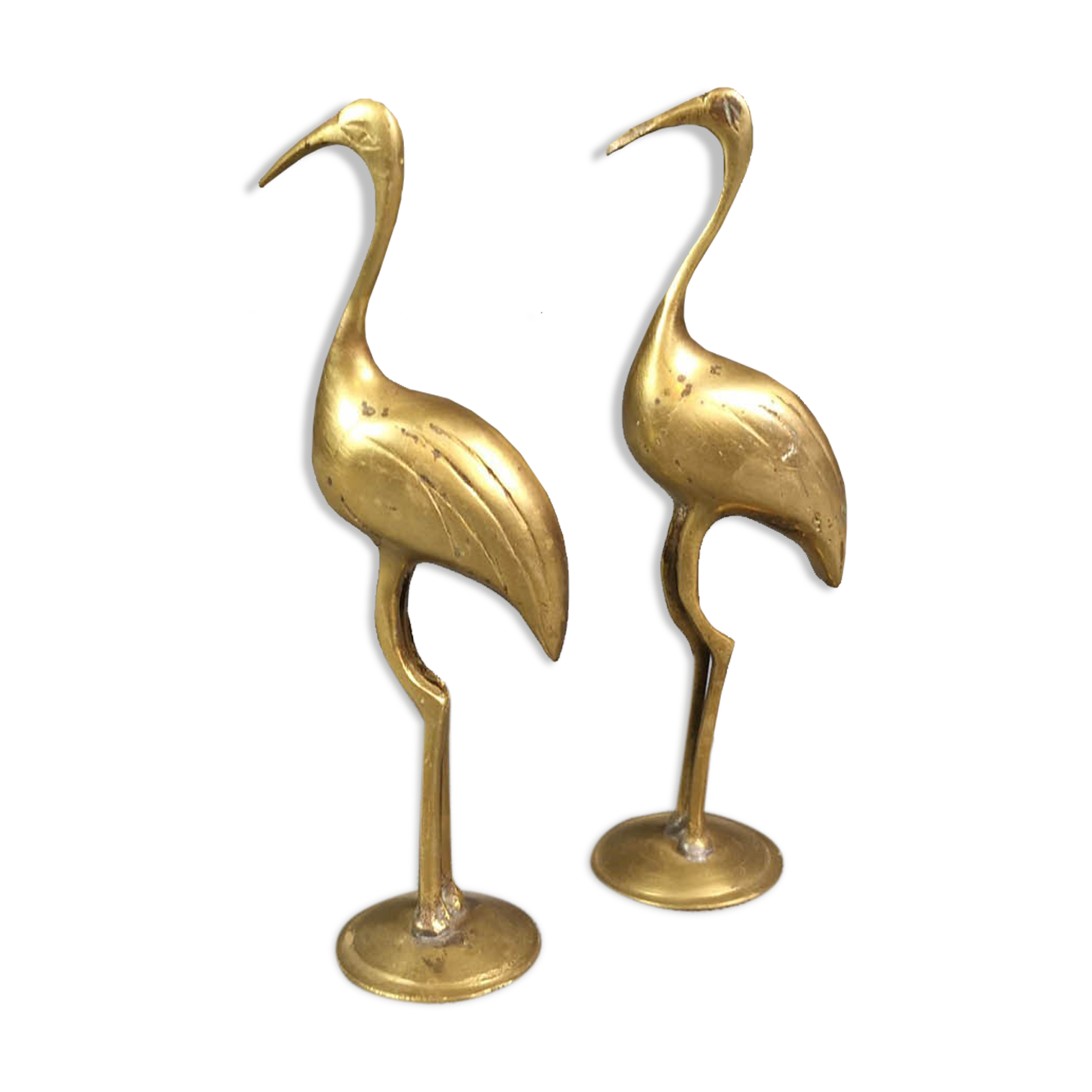 Couple of vintage brass ibis