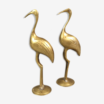 Couple of vintage brass ibis