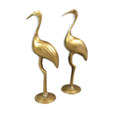 Couple d'ibis en laiton vintage