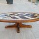 Ceramic oval coffee table signed